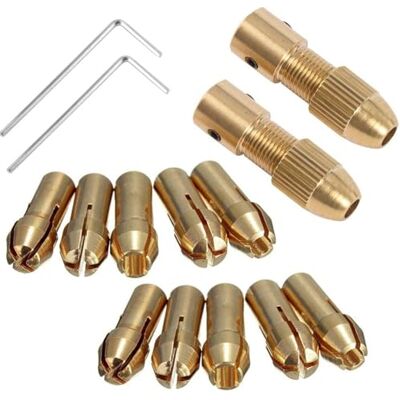CTRICALVER Kleine elektrische Bohrzange Spannzange Micro Twist Drill Chuck Set Motorwelle mit Inbusschlüssel 2,35 mm Kupferkappe (2,35 mm x 2 Sätze) CTRICALVER Kleine elektrische Bohrzange Spannzange Micro Twist Drill Chuck Set Motorwelle mit Inbusschlüssel 2,35 mm Kupferkappe (2,35 mm x 2 Sätze)