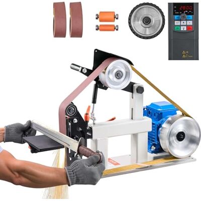 VEVOR Bandschleifmaschine 1500W Einstellbare Geschwindigkeit, Band Scheiben Schleifmaschine, 5,08 x 208,28cm Riemengröße, 1 Phase in 3 Phase Schleifgerät, 427x30,5cm Gummischeibe Band-Tellerschleifer VEVOR Bandschleifmaschine 1500W Einstellbare Geschwindigkeit, Band Scheiben Schleifmaschine, 5,08 x 208,28cm Riemengröße, 1 Phase in 3 Phase Schleifgerät, 427x30,5cm Gummischeibe Band-Tellerschleifer
