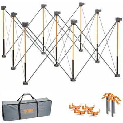 BORA Centipede CK9S – Klappbarer Werktisch 4×4 ft, Faltbarer Arbeitstisch & Montagetisch mit 9-Strut Stahlrahmen – Mobile Werkbank, Spanntisch & Sägetisch für Werkstatt und Baustelle BORA Centipede CK9S – Klappbarer Werktisch 4×4 ft, Faltbarer Arbeitstisch & Montagetisch mit 9-Strut Stahlrahmen – Mobile Werkbank, Spanntisch & Sägetisch für Werkstatt und Baustelle