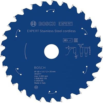Bosch 1x EXPERT Stainless Steel cordless Kreissägeblatt für Metallsägen (für Edelstahl, Ø mm, Professional Zubehör Akku-Metallkreissäge) Bosch 1x EXPERT Stainless Steel cordless Kreissägeblatt für Metallsägen (für Edelstahl, Ø mm, Professional Zubehör Akku-Metallkreissäge)