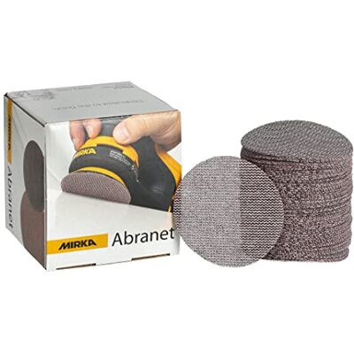 Mirka Abranet Netz-Schleifscheiben Ø 77 mm Klett/Korn P360 / 50 Stk/zum Schleifen von Holz, Spachtel, Lack, Kunststoff / 5420305037 Mirka Abranet Netz-Schleifscheiben Ø 77 mm Klett/Korn P360 / 50 Stk/zum Schleifen von Holz, Spachtel, Lack, Kunststoff / 5420305037