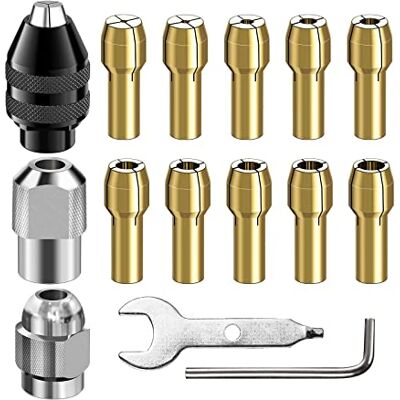 ZEPFJHE 15-teiliges Spannzangenfutter Set für Ersatz Messing Schnellwechsel Drehbohrmutter Werkzeug 0, 5–3, 2 mm 1/32 Zoll bis 1/8 Zoll 4486 Drehwerkzeug ZEPFJHE 15-teiliges Spannzangenfutter Set für Ersatz Messing Schnellwechsel Drehbohrmutter Werkzeug 0, 5–3, 2 mm 1/32 Zoll bis 1/8 Zoll 4486 Drehwerkzeug