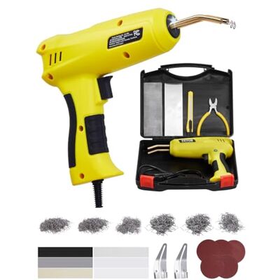 VEVOR Kunststoff Schweißgerät, 220 W Schweißpistole mit 1200 Heißklammern und 76 Schweißstäben, Kunststoff Reparatur Set mit LED-Licht, Tragetasche für Kajaks, Spielzeuge, Auto-Stoßstangenreparatur VEVOR Kunststoff Schweißgerät, 220 W Schweißpistole mit 1200 Heißklammern und 76 Schweißstäben, Kunststoff Reparatur Set mit LED-Licht, Tragetasche für Kajaks, Spielzeuge, Auto-Stoßstangenreparatur