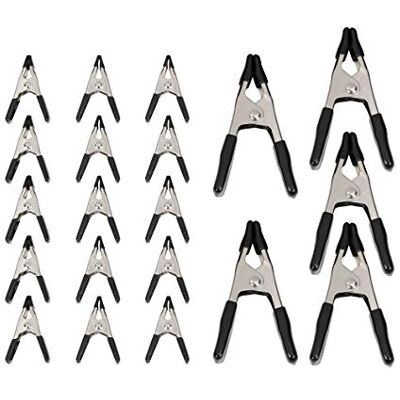 Amazon 20 Stück, Stahl-Federklemmen,15 Stück 1.91 cm, 5 Stück 2.54 cm, Schwarz/Silber Amazon 20 Stück, Stahl-Federklemmen,15 Stück 1.91 cm, 5 Stück 2.54 cm, Schwarz/Silber