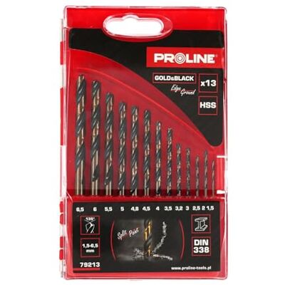 PROLINE Drills für MET.HSS DIN338 SZLIF.KR. TASTE.13 (1,5-6,5mm) Prolin Marke PROLINE Drills für MET.HSS DIN338 SZLIF.KR. TASTE.13 (1,5-6,5mm) Prolin Marke