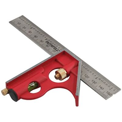 Faithfull Kombinationswinkel 150 mm (6 Zoll) – Multifunktionales Mess- und Anreißwerkzeug mit Edelstahllineal, Wasserwaage und Anreißnadel für Holz- und Metallbearbeitung Faithfull Kombinationswinkel 150 mm (6 Zoll) – Multifunktionales Mess- und Anreißwerkzeug mit Edelstahllineal, Wasserwaage und Anreißnadel für Holz- und Metallbearbeitung