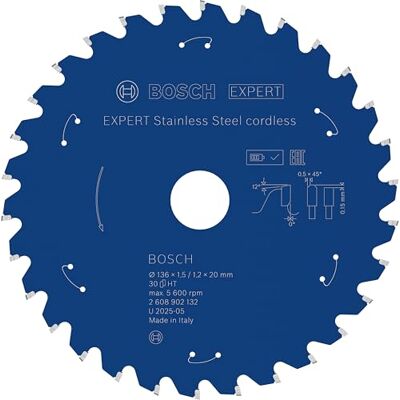 Bosch 1x EXPERT Stainless Steel cordless Kreissägeblatt für Metallsägen (für Edelstahl, Ø mm, Professional Zubehör Akku-Metallkreissäge) Bosch 1x EXPERT Stainless Steel cordless Kreissägeblatt für Metallsägen (für Edelstahl, Ø mm, Professional Zubehör Akku-Metallkreissäge)