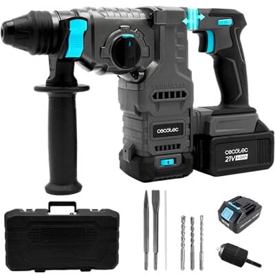 Cecotec Bohrhammer PowerForce 8000 ShockAbsorber Killer, NEX21 21 V 4,0 Ah, Brushless, 3 J Schlagenergie, 3in1, 6 Stufen 0-959 rpm, Adapter für Standardbohrer, Koffer mit Bohrern & Meißeln Cecotec Bohrhammer PowerForce 8000 ShockAbsorber Killer, NEX21 21 V 4,0 Ah, Brushless, 3 J Schlagenergie, 3in1, 6 Stufen 0-959 rpm, Adapter für Standardbohrer, Koffer mit Bohrern & Meißeln