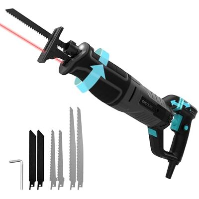 Cecotec Säbelsäge LongFlex 900 ShockAbsorber. 850 W, 26 mm Hub, 150 mm Schnitttiefe, Anti-Vibration, drehbarer Griff, einstellbare Geschwindigkeit, LED, Laser, werkzeugloser Wechsel, 6 Sägeblätter Cecotec Säbelsäge LongFlex 900 ShockAbsorber. 850 W, 26 mm Hub, 150 mm Schnitttiefe, Anti-Vibration, drehbarer Griff, einstellbare Geschwindigkeit, LED, Laser, werkzeugloser Wechsel, 6 Sägeblätter