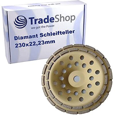 Trade-Shop Profi Diamant Schleifteller Ø 23cm 22,23mm Bohrung für Beton Estrich Kalksandstein Mauerwerk Naturstein Fliesenkleber Trade-Shop Profi Diamant Schleifteller Ø 23cm 22,23mm Bohrung für Beton Estrich Kalksandstein Mauerwerk Naturstein Fliesenkleber
