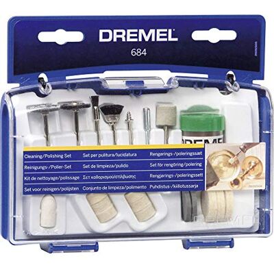 DREMEL 684 Polier Zubehören, fur Multifunktionswerkzeug, Set mit 20 Zubehören zum Reinigen und Polieren, 26150684JA, Mehrfarbig DREMEL 684 Polier Zubehören, fur Multifunktionswerkzeug, Set mit 20 Zubehören zum Reinigen und Polieren, 26150684JA, Mehrfarbig