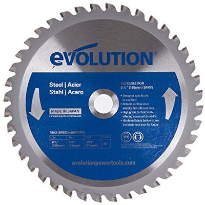 Evolution Power Tools 6-1/2BLADEST Stahl-Sägeblatt, 16,5 cm x 40 Zähne, Silber Evolution Power Tools 6-1/2BLADEST Stahl-Sägeblatt, 16,5 cm x 40 Zähne, Silber