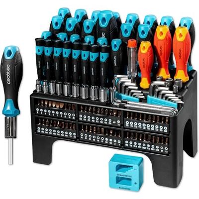 Cecotec Schraubendreher-Set HardGyro 1260 Magnetic, 126-teilig, VDE-Schraubendreher, Spannungsprüfer, 60 S2-Bits, Ratschenfunktion, CRV-Stahl, Wandhalterung, Magnetisierer, Präzisions-Werkzeug Cecotec Schraubendreher-Set HardGyro 1260 Magnetic, 126-teilig, VDE-Schraubendreher, Spannungsprüfer, 60 S2-Bits, Ratschenfunktion, CRV-Stahl, Wandhalterung, Magnetisierer, Präzisions-Werkzeug