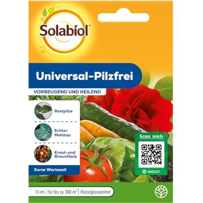 Solabiol Universal-Pilzfrei Konzentrat Krautfäule & Mehltau, 15 ml Wirkt gegen Rost, Braunfäule & Blattfleckenpilze – nicht bienengefährlich (B4) – 15 ml für bis zu 300 m² Solabiol Universal-Pilzfrei Konzentrat Krautfäule & Mehltau, 15 ml Wirkt gegen Rost, Braunfäule & Blattfleckenpilze – nicht bienengefährlich (B4) – 15 ml für bis zu 300 m²