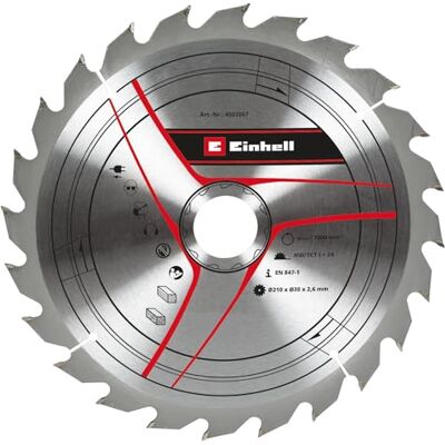 Einhell Original Kreissägeblatt 210x30 (Sägen-Zubehör, Ø 210 mm, Aufnahme 30 mm, 24 Zähne, Schnittbreite 2,6 mm, für Zug-Kapp-Gehrungssägen & Tischkreissägen) Einhell Original Kreissägeblatt 210x30 (Sägen-Zubehör, Ø 210 mm, Aufnahme 30 mm, 24 Zähne, Schnittbreite 2,6 mm, für Zug-Kapp-Gehrungssägen & Tischkreissägen)