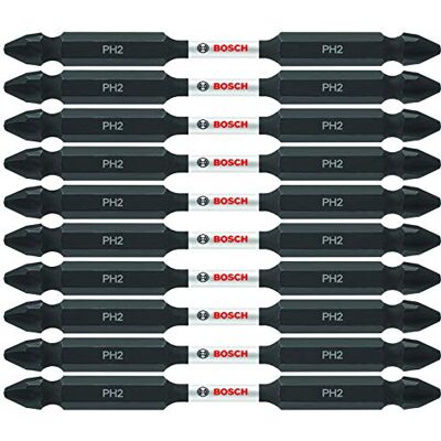 Bosch ITDEPH235B Schraubendreher-Bits, 8,9 cm, Kreuzschlitz, Nr. 2, schlagfest, doppelseitig, 10 Stück Bosch ITDEPH235B Schraubendreher-Bits, 8,9 cm, Kreuzschlitz, Nr. 2, schlagfest, doppelseitig, 10 Stück