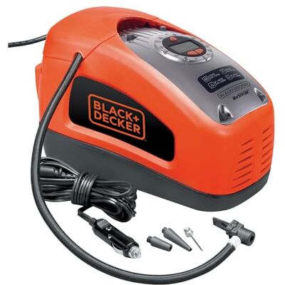 Black & Decker Druckluft Kompressor Flüsterkompressor Akku (11 bar / 160PSI, Luftpumpe, digitale Druckeinstellung, Kabelfächer, beleuchtete Skala, inklusive 3 Ventil-Aufsätzen, Einstellring Bar-Zahl) Black & Decker Druckluft Kompressor Flüsterkompressor Akku (11 bar / 160PSI, Luftpumpe, digitale Druckeinstellung, Kabelfächer, beleuchtete Skala, inklusive 3 Ventil-Aufsätzen, Einstellring Bar-Zahl)