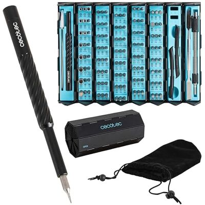 Cecotec Schraubendreher-Set PrecissionGyro 300 Infinity. 128-tlg., 120 CR-V-Bits, Hartschalenkoffer mit Sortierung, Bit-Magnetisierer, Sicherungsverschluss, für Haushalt, Smartphone & Tablet Cecotec Schraubendreher-Set PrecissionGyro 300 Infinity. 128-tlg., 120 CR-V-Bits, Hartschalenkoffer mit Sortierung, Bit-Magnetisierer, Sicherungsverschluss, für Haushalt, Smartphone & Tablet
