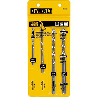 DeWalt Steinbohrer-Set, Percussion, 4-teilig (DW5204) DeWalt Steinbohrer-Set, Percussion, 4-teilig (DW5204)