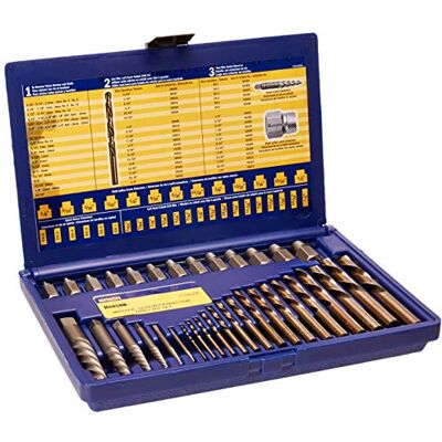 IRWIN 35-teiliges Schraubenausdreher- und Bohrer-Bit-Set, Kunststoffkoffer IRWIN 35-teiliges Schraubenausdreher- und Bohrer-Bit-Set, Kunststoffkoffer