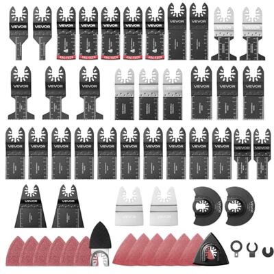 VEVOR 160 Stk.Oszillierwerkzeug Zubehör Set, Multitool Zubehör Inkl. 36 Oszillierender Sägeblätter 2 Schleifpads 2 Schaber 120 Schleifpapiere, Mehrfachwerkzeug Zubehör für Holz Kunststoff & Metall VEVOR 160 Stk.Oszillierwerkzeug Zubehör Set, Multitool Zubehör Inkl. 36 Oszillierender Sägeblätter 2 Schleifpads 2 Schaber 120 Schleifpapiere, Mehrfachwerkzeug Zubehör für Holz Kunststoff & Metall