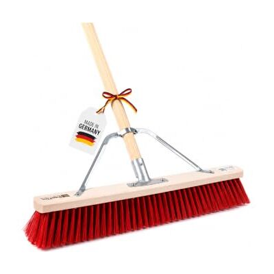 BawiTec Profi Besen Straßenbesen 60cm mit Stiel 140cm Holzstiel rote Borsten Stabi Spezieller Stielstabilisator/Zusatzhalterung, Besenstiel Ø28mm, Robuste Dichte Kunststoff-Borsten BawiTec Profi Besen Straßenbesen 60cm mit Stiel 140cm Holzstiel rote Borsten Stabi Spezieller Stielstabilisator/Zusatzhalterung, Besenstiel Ø28mm, Robuste Dichte Kunststoff-Borsten