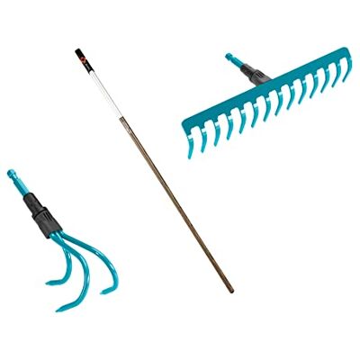 Gardena combisystem-Bodenpflege Set: Set bestehend aus Rechen, Grubber und 130cm Holzstiel, zur Bodenbearbeitung und Unkrautentfernung sowie Lockern und Lüften des Bodens geeignet (17355-60) Gardena combisystem-Bodenpflege Set: Set bestehend aus Rechen, Grubber und 130cm Holzstiel, zur Bodenbearbeitung und Unkrautentfernung sowie Lockern und Lüften des Bodens geeignet (17355-60)