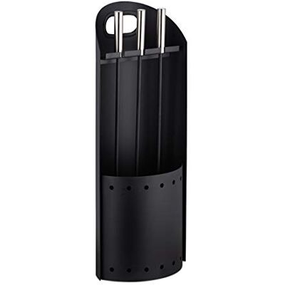 Relaxdays , schwarz Kaminbesteck modern, 4 teilige Kamingarnitur, mit Schaufel, Besen, Schürhaken und Halter, Ofenbesteck, 59 x 23,5 x 16 cm Relaxdays , schwarz Kaminbesteck modern, 4 teilige Kamingarnitur, mit Schaufel, Besen, Schürhaken und Halter, Ofenbesteck, 59 x 23,5 x 16 cm