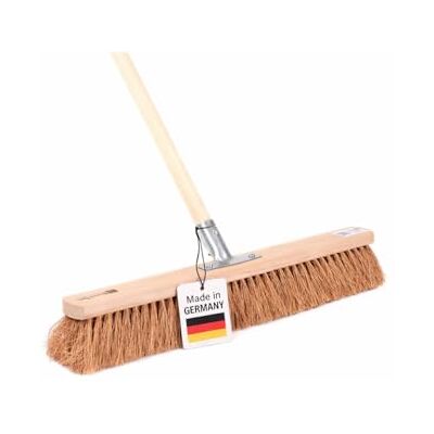 BawiTec Kehrbesen Kokos Borsten 60cm mit Stiel 160cm Lang Besen Holz Besenstiel Industriebesen, Handwerkerbesen, mit Metall-Stielhalter, mit Geräte-Holzstiel 28mm BawiTec Kehrbesen Kokos Borsten 60cm mit Stiel 160cm Lang Besen Holz Besenstiel Industriebesen, Handwerkerbesen, mit Metall-Stielhalter, mit Geräte-Holzstiel 28mm