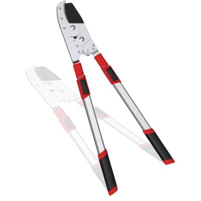 GARTOL Robuste, ausziehbare Amboss-Astschere 71-104,1 cm, Teleskop-Stahl-Baumschneider, lange Reichweite, entworfen für trockenes Holz, Doppel-Ratschenmechanismus, 6 Positionenstopper, schneidet 5,1 GARTOL Robuste, ausziehbare Amboss-Astschere 71-104,1 cm, Teleskop-Stahl-Baumschneider, lange Reichweite, entworfen für trockenes Holz, Doppel-Ratschenmechanismus, 6 Positionenstopper, schneidet 5,1