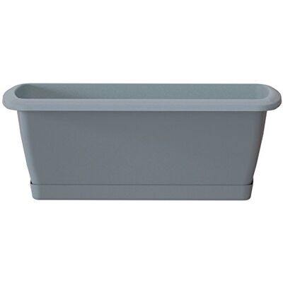 Prosperplast Jardinera rediert mit Plastikstütze in Graustein 49 (Länge) x 18,4 (Breite) x 14,5 (hoch) cm Prosperplast Jardinera rediert mit Plastikstütze in Graustein 49 (Länge) x 18,4 (Breite) x 14,5 (hoch) cm