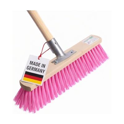 BawiTec Profi Straßenbesen Pinke Borsten 40cm Lang mit Stiel Besen Besenstiel pink Pink-Star-Besen, Volle Dichte PVC-Borsten in Pink, Stabiler Geräte-Holzstiel 155cm, Metallstielhalter BawiTec Profi Straßenbesen Pinke Borsten 40cm Lang mit Stiel Besen Besenstiel pink Pink-Star-Besen, Volle Dichte PVC-Borsten in Pink, Stabiler Geräte-Holzstiel 155cm, Metallstielhalter