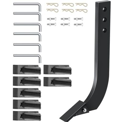 VEVOR Pflügestange für Kastenklinge 410 x 209 mm, Vertikutierschaberstange, 6 Stück, Ripperschaft, 3 Löcher, mit abnehmbaren Zähnen und konischen Stiften für Ersatz, Graben, Pflügen VEVOR Pflügestange für Kastenklinge 410 x 209 mm, Vertikutierschaberstange, 6 Stück, Ripperschaft, 3 Löcher, mit abnehmbaren Zähnen und konischen Stiften für Ersatz, Graben, Pflügen