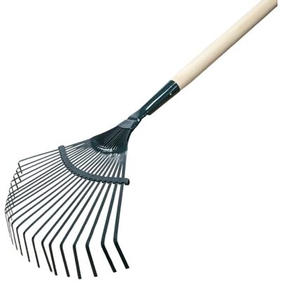 Land-Haus-Shop Laubrechen Garten Laub Fächer Rechen Besen Fächerbesen Metall grün lackiert mit 22 Zinken und 24 mm Holz Stiel Gesamtlänge 154 cm Land-Haus-Shop Laubrechen Garten Laub Fächer Rechen Besen Fächerbesen Metall grün lackiert mit 22 Zinken und 24 mm Holz Stiel Gesamtlänge 154 cm