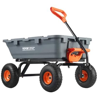 VEVOR Gartenwagen, Gartenkarre mit leicht zu montierendem Stahlrahmen, Kippbarer Transportwagen mit umwandelbarem 2-in-1-Griff, Mehrzweck-Schubkarre mit 360 kg Tragfähigkeit, 255 mm Reifen VEVOR Gartenwagen, Gartenkarre mit leicht zu montierendem Stahlrahmen, Kippbarer Transportwagen mit umwandelbarem 2-in-1-Griff, Mehrzweck-Schubkarre mit 360 kg Tragfähigkeit, 255 mm Reifen