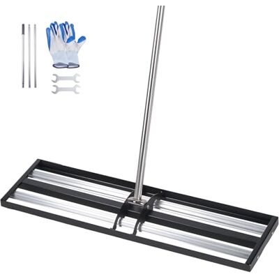VEVOR Rasenrakel 255x915 mm, Nivellierrechen mit 213 cm Verstellbarem Stiel, Rasennivellierer inkl. Handschuhe, Levelingrake, Flächenebner, Rasenwerkzeug zum Nivellieren von Gärten & Golfplätzen VEVOR Rasenrakel 255x915 mm, Nivellierrechen mit 213 cm Verstellbarem Stiel, Rasennivellierer inkl. Handschuhe, Levelingrake, Flächenebner, Rasenwerkzeug zum Nivellieren von Gärten & Golfplätzen