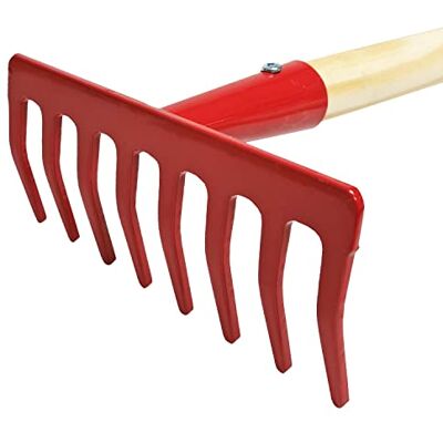 Land-Haus-Shop Kindergartengeräte 1 von 8, Kinder Garten Werkzeuge Geräte Schaufel, Besen, Rechen, Laubbesen, Harke, Grubber, Doppelhacke, Spaten, Metall mit Holzstiel (Harke rot) Land-Haus-Shop Kindergartengeräte 1 von 8, Kinder Garten Werkzeuge Geräte Schaufel, Besen, Rechen, Laubbesen, Harke, Grubber, Doppelhacke, Spaten, Metall mit Holzstiel (Harke rot)