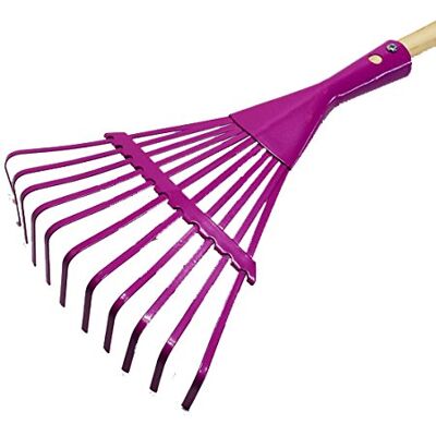 Land-Haus-Shop Kindergartengeräte 1 von 8, Kinder Garten Werkzeuge Geräte Schaufel, Besen, Rechen, Laubbesen, Harke, Grubber, Doppelhacke, Spaten, Metall mit Holzstiel (Rechen Purple) Land-Haus-Shop Kindergartengeräte 1 von 8, Kinder Garten Werkzeuge Geräte Schaufel, Besen, Rechen, Laubbesen, Harke, Grubber, Doppelhacke, Spaten, Metall mit Holzstiel (Rechen Purple)