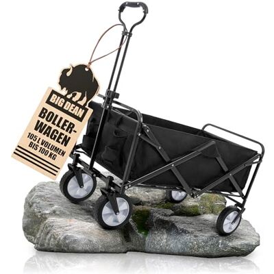 BigDean Bollerwagen faltbar 100kg belastbar 105L robuster Bollerwagen von mit ausziehbarer Zugstange & Netztaschen – Bollerwagen faltbar Kinder Faltbarer Bollerwagen BigDean Bollerwagen faltbar 100kg belastbar 105L robuster Bollerwagen von mit ausziehbarer Zugstange & Netztaschen – Bollerwagen faltbar Kinder Faltbarer Bollerwagen