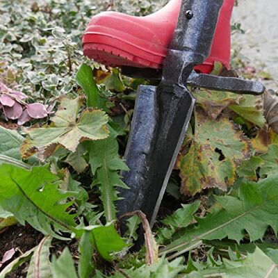 Unbekannt Unkrautstecher aus einem Stück Stahl, handgeschmiedet mit Tritt und Eschen-T- Stiel (85 cm) Unbekannt Unkrautstecher aus einem Stück Stahl, handgeschmiedet mit Tritt und Eschen-T- Stiel (85 cm)