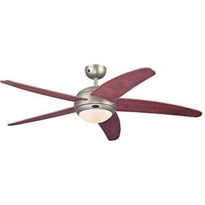 Westinghouse 132 cm Deckenventilator Bendan 72564 mit Einzelleuchte und fünf Flügeln, Ausführung in dunklem Zinn mit Opalmilchglas Westinghouse 132 cm Deckenventilator Bendan 72564 mit Einzelleuchte und fünf Flügeln, Ausführung in dunklem Zinn mit Opalmilchglas