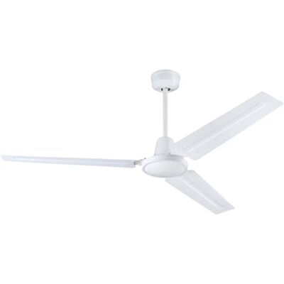 Westinghouse Lighting 7316740, Traditioneller 142 cm Deckenventilator Industrial Ausführung in Mattweiß; mit Fernbedienung und DC-Motor, Matt Weiss Westinghouse Lighting 7316740, Traditioneller 142 cm Deckenventilator Industrial Ausführung in Mattweiß; mit Fernbedienung und DC-Motor, Matt Weiss