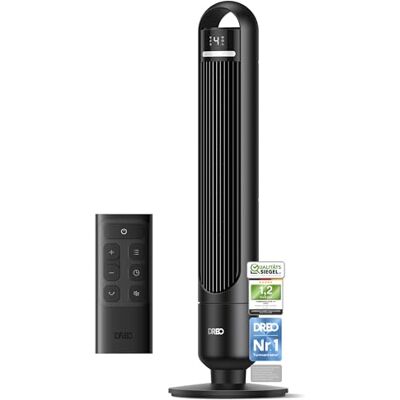 DREO Leiser Turmventilator, Ventilator mit Fernbedienung für Schlafzimmer, Tower Fan mit 4 Geschwindigkeiten, 3 Modi, 9,8 m Windreichweite, 8H Timer, 90° Oszillierend für Wohnzimmer DREO Leiser Turmventilator, Ventilator mit Fernbedienung für Schlafzimmer, Tower Fan mit 4 Geschwindigkeiten, 3 Modi, 9,8 m Windreichweite, 8H Timer, 90° Oszillierend für Wohnzimmer