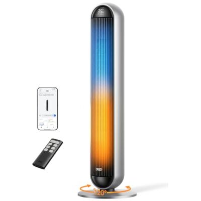 DREO Smart 2-in-1 Turmventilator & Heizlüfter, 9m/s Standventilator mit 17 Geschwindigkeitsstufen, 6 Modi, 120° Oszillation, 12H Timer, 25dB Leiser, APP & Fernbedienung, Schlafzimmer, Büro DREO Smart 2-in-1 Turmventilator & Heizlüfter, 9m/s Standventilator mit 17 Geschwindigkeitsstufen, 6 Modi, 120° Oszillation, 12H Timer, 25dB Leiser, APP & Fernbedienung, Schlafzimmer, Büro