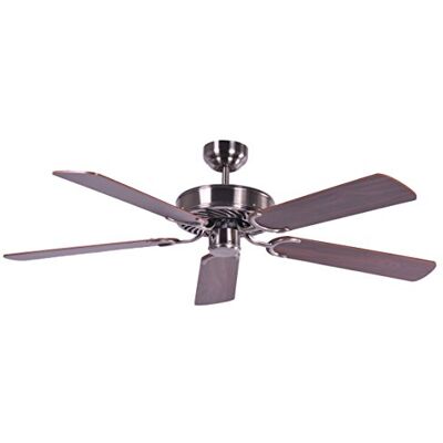 Pepeo Deckenventilator ohne Beleuchtung Potkuri, Gehäuse gealtertes Silber, Wendeflügel Walnuss oder Walnuss mit Rattaneinlage , 132 cm, für Räume bis zu 25m² Pepeo Deckenventilator ohne Beleuchtung Potkuri, Gehäuse gealtertes Silber, Wendeflügel Walnuss oder Walnuss mit Rattaneinlage , 132 cm, für Räume bis zu 25m²
