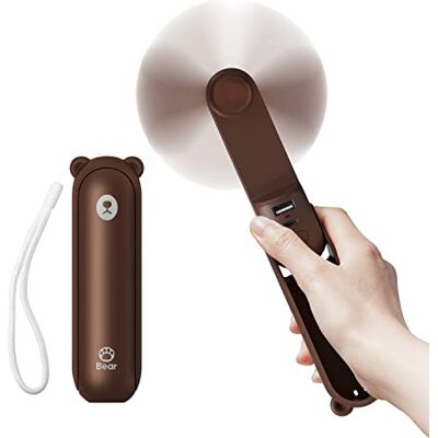 JISULIFE Handventilator Mini Ventilator 3 IN 1, mit 4500 mAh Powerbank USB Akku Klein, Batteriebetrieben Max 37Hrs Runtime Tragbarer Ventilator, Taschenlampen Funktion-Braun JISULIFE Handventilator Mini Ventilator 3 IN 1, mit 4500 mAh Powerbank USB Akku Klein, Batteriebetrieben Max 37Hrs Runtime Tragbarer Ventilator, Taschenlampen Funktion-Braun