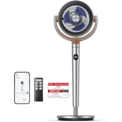 DREO Smart Standventilator, 120°+120° Oszillierend Ventilator mit Wi-Fi/Sprachsteuerung, 23dB Leiser Bodenventilator für Schlafzimmer, einstellbare Höhe, 8 Geschwindigkeiten, 6 Modi, 12H Timer DREO Smart Standventilator, 120°+120° Oszillierend Ventilator mit Wi-Fi/Sprachsteuerung, 23dB Leiser Bodenventilator für Schlafzimmer, einstellbare Höhe, 8 Geschwindigkeiten, 6 Modi, 12H Timer
