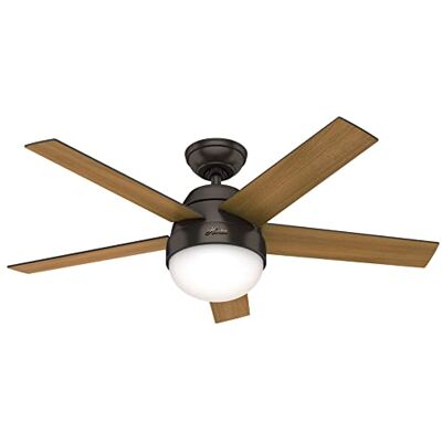 Hunter VENTILATOR Stile, 117 cm, Innen-Deckenventilator mit Beleuchtung/Fernbedienung, Gehäuse: Premiere Bronze, 5 umkehrbare Flügel in dunklem Nussbaum und Schwarznuss, für Sommer/Winter, Mod. 50641 Hunter VENTILATOR Stile, 117 cm, Innen-Deckenventilator mit Beleuchtung/Fernbedienung, Gehäuse: Premiere Bronze, 5 umkehrbare Flügel in dunklem Nussbaum und Schwarznuss, für Sommer/Winter, Mod. 50641