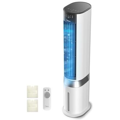 Midea Luftkühler mit Wasserkühlung, Klimaanlage mobil mit 7L Wassertank, 2000m³/h Luftstrom, Sensicool Smart Temp Control, negative Ionen, 6 Geschwindigkeiten, 5 Modi, 12-Stunden-Timer, Touch-Display Midea Luftkühler mit Wasserkühlung, Klimaanlage mobil mit 7L Wassertank, 2000m³/h Luftstrom, Sensicool Smart Temp Control, negative Ionen, 6 Geschwindigkeiten, 5 Modi, 12-Stunden-Timer, Touch-Display
