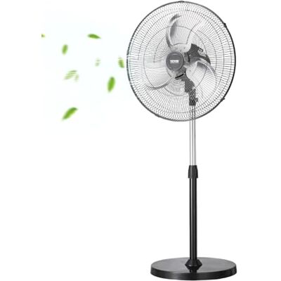 Vevor Ventilator mit 3 Geschwindigkeiten, oszillierend, 450 mm, schwarz Vevor Ventilator mit 3 Geschwindigkeiten, oszillierend, 450 mm, schwarz